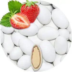 Hochzeitsmandeln EinsSein 0,5kg Schokomandeln Erdbeere weiss matt