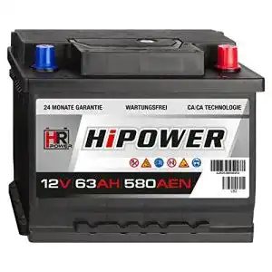Autobatterie 63Ah HR HiPower Starterbatterie