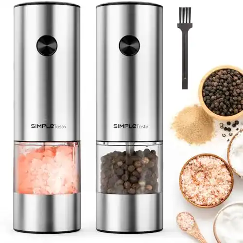 Elektrische Pfeffermühle SIMPLETASTE 2er Set, Edelstahl