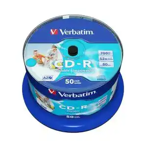 CD-R Verbatim AZO Wide Inkjet Printable 700 MB, 50er Pack