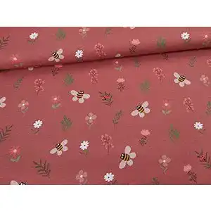 Romanit-Jersey Mamasliebchen Jersey-Stoff bee Happy #darkrose