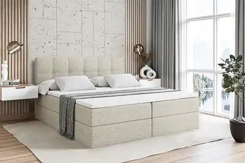 Bett 180×200 ALTDECOR Boxspringbett mit H3-Matratze