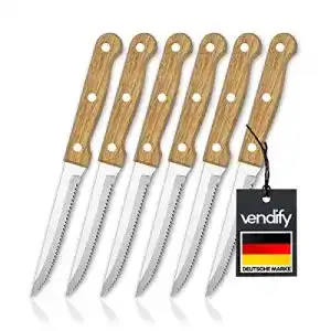 Steakmesser vendify ® Premium Set 6-teilig mit Holz-Griff