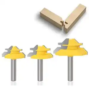 Verleimfräser APlus 3tlg. 8mm Gehrung Oberfräse 45 Grad Lock