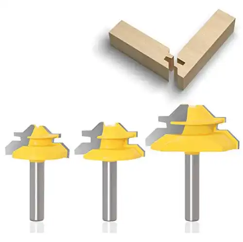 Verleimfräser APlus 3tlg. 8mm Gehrung Oberfräse 45 Grad Lock
