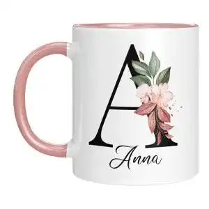 Kaffeetassen TASSENTICKER “Namens-Tasse mit Blumen Motiv”