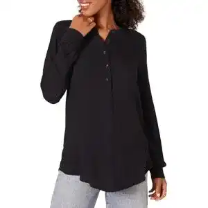 Schwarze Bluse Amazon Essentials Damen Gewebte Langarmbluse