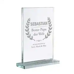 Glaspokal Casa Vivente mit Gravur für den besten Papa