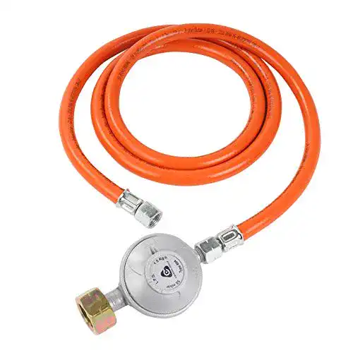 Gasdruckregler QIUQIU Bade 50 mbar, 1,5 m Schlauch, Verschraubungen