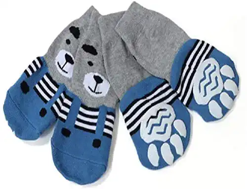 Hundesocken meioro Anti-Rutsch Traktionskontrolle Cotton Set
