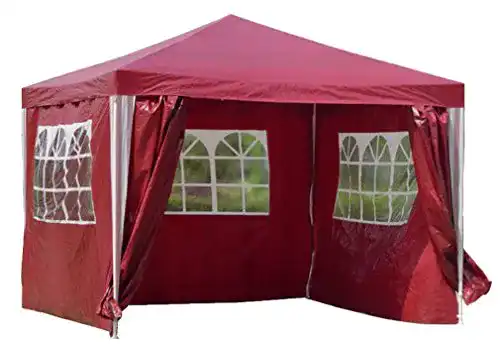 Pavillon Kronenburg wasserdicht PE Gartenzelt mit 4 Seitenteilen