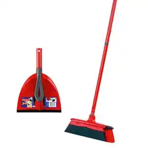 Kehrgarnitur Vileda DuActiva Besen, dreiteiliger Stiel, 2 in 1 Kehrset