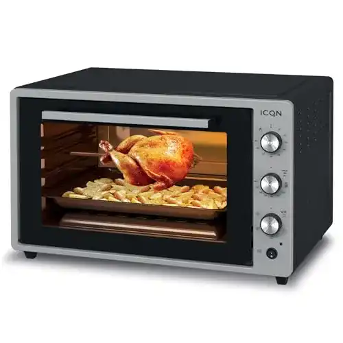 Pizzaofen ICQN 60 Liter XXL Minibackofen, 1800 W, Umluft, Timer