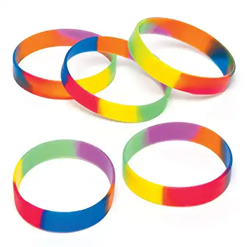 Silikonarmband Baker Ross AG758 Regenbogenfarben, 10 Stück