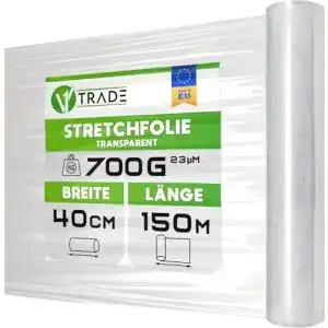 Verpackungsfolie V1 TRADE Stretchfolie Transparent auf Rolle
