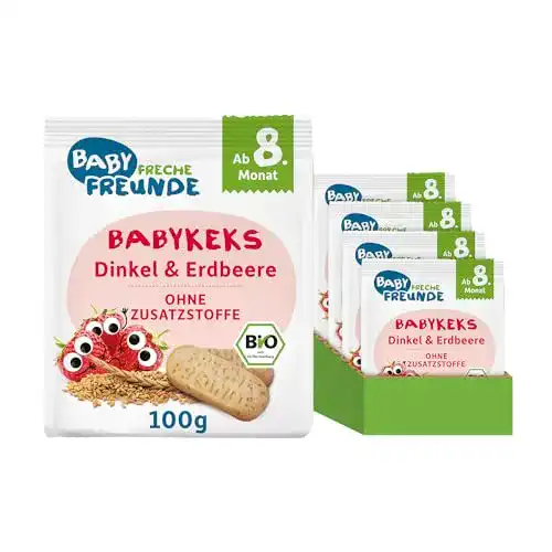 Babykekse FRECHE FREUNDE BABY Bio Dinkel-Erdbeere, 7er Pack