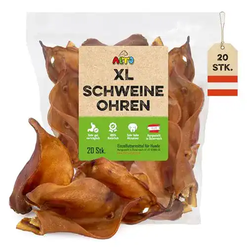 Schweineohren Hund Alto-Petfood – 1200g ganze Schweineohren