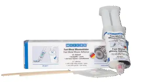 2-Komponenten-Kleber WEICON Fast-Metal Minutenkleber mit Spatel 24 ml