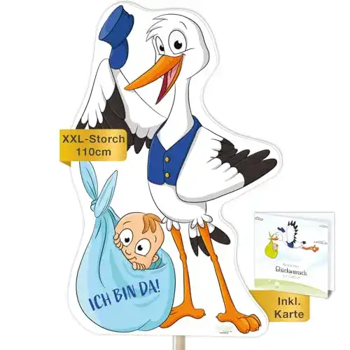 Holzstorch iulias Freude schenken! iulias® XL Klapperstorch