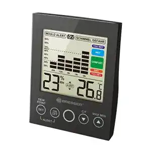 Hygrometer Bresser MA digitales mit Schimmelalarm, Farbdisplay