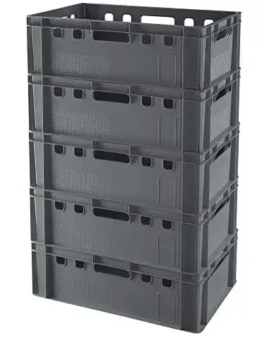Fleischerkisten Logiplast 5 Stück E2 Kisten 60x40x20 in grau