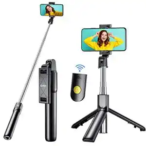 Selfie-Stick Gritin Bluetooth Selfie Stick Stativ, 3 in 1 Erweiterbar
