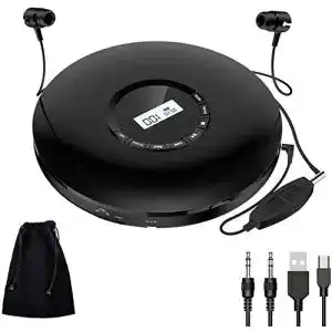 Discman Gueray CD Player Tragbar, integrierter 1400mAh-Akku