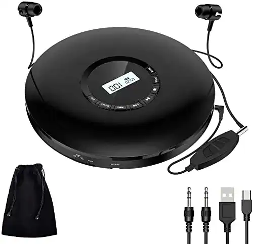 Discman Gueray CD Player Tragbar, integrierter 1400mAh-Akku