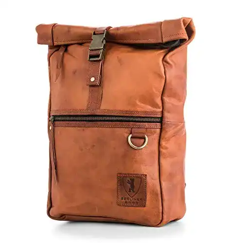Roll-Top-Rucksack Berliner Bags Vintage aus Leder, Roll-top