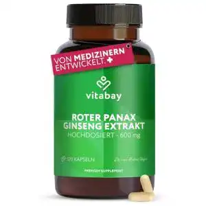 Ginseng-Kapseln vitabay Roter Panax Ginseng Extrakt, 100 Kapseln