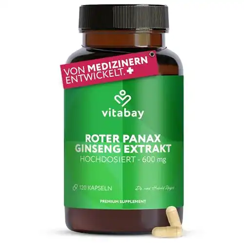Ginseng-Kapseln vitabay Roter Panax Ginseng Extrakt, 100 Kapseln