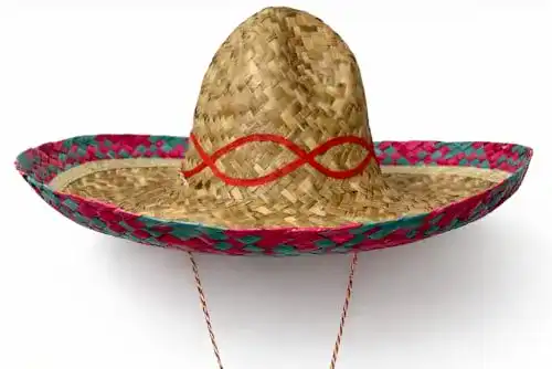 Sombrero Brandsseller Mexikohut Strohhut Rot/Blau/Natur