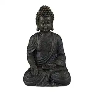 Buddha-Figur Relaxdays Buddha Figur sitzend 18cm, Dekofigur
