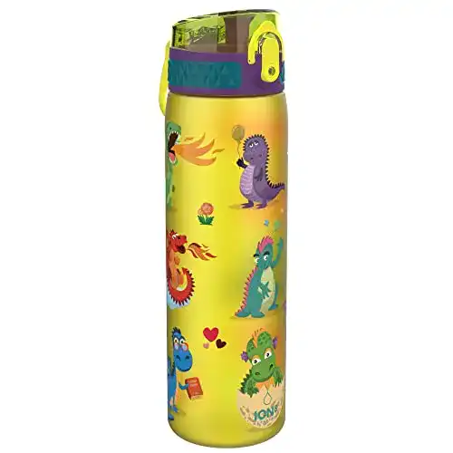 ion8-Trinkflasche ion8 auslaufsichere Schlank, Drachen, 600ml