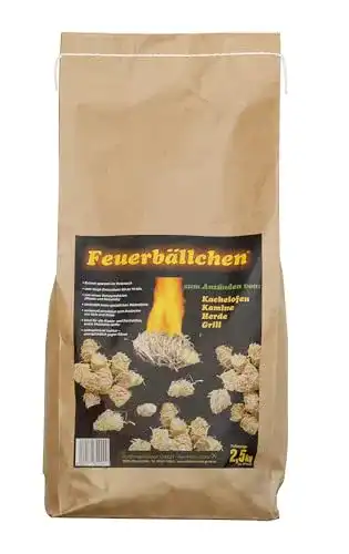 Kaminanzünder Feuerbällchen – das Original – 2,5 kg Tüte
