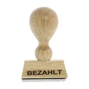 Holzstempel STEMPEL-FABRIK BEZAHLT 40×10 mm, 1 Zeile