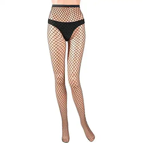 Netzstrumpfhose SATINIOR Frauen Fischnetz Kreuz Mesh