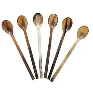 Hornlöffel Marycrafts 6er Set Kaviarlöffel Eierlöffel aus Horn