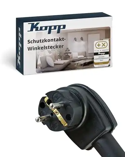 Schuko-Stecker Kopp 178216009 Vollgummi-Winkelstecker