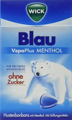 Hustenbonbons WICK Blau ohne Zucker Menthol – 10er Pack
