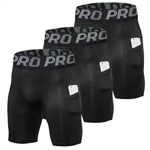 Kompressionsshorts YUSHOW 3er Pack Kompressionshose Herren Kurz