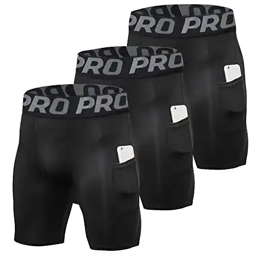 Kompressionsshorts YUSHOW 3er Pack Kompressionshose Herren Kurz