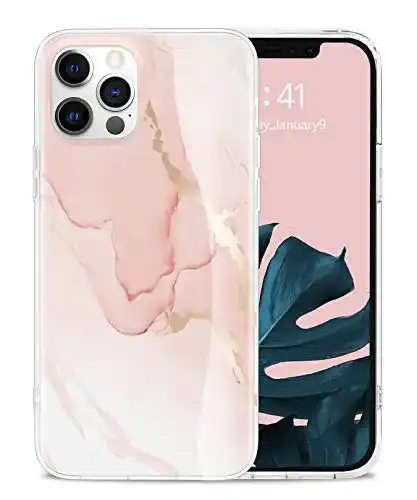 iPhone-12-Hülle Togestar Marmor, Silikon Handyhülle, Flexibel