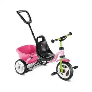 Dreirad mit Schubstange Puky Cat 1 S Kinder Dreirad rosa/grün