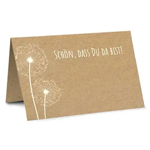 Tischkarten Partycards 50 Platzkarten DIN A7 Kraftpapier