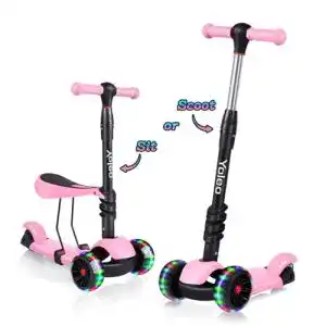 Kinderroller 3 Räder YOLEO 3-in-1 mit abnehmbarem Sitz, LED