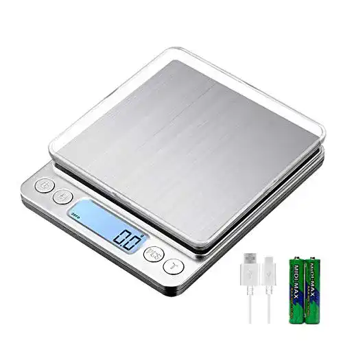 Küchenwaage USB KUBEI Digital, Aufladen, 3kg/0.1g hochpräzise