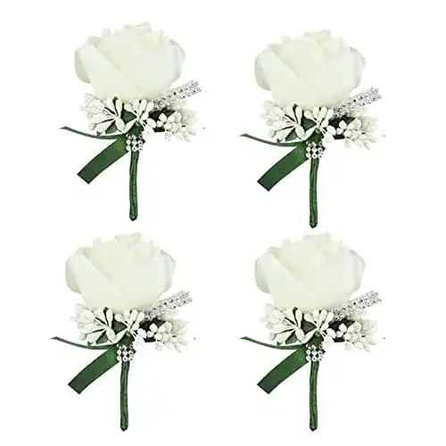 Boutonniere DIYARTS Anstecknadel Hochzeit, Hochzeit, 4 Stück