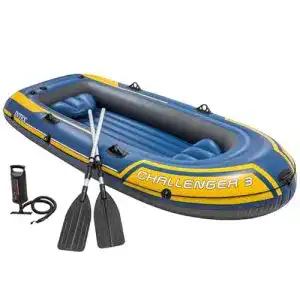 Schlauchboot Intex Challenger 3 Set 3-teilig – Blau / Gelb