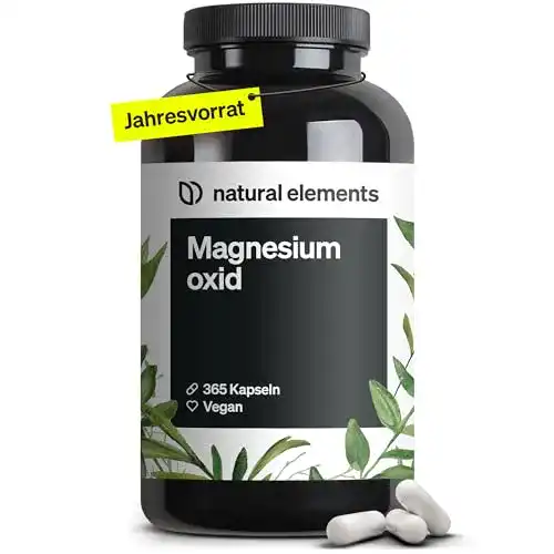 Magnesium hochdosiert natural elements Magnesium, 365 Kapseln